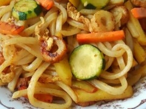 定番野菜の焼きうどん~カレーに夏を乗り切ろう